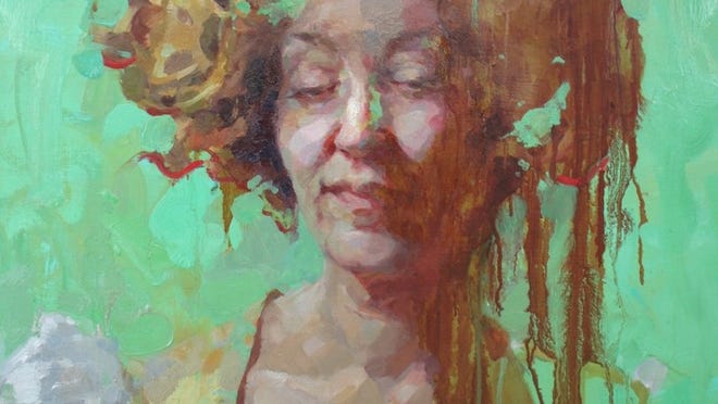 Jennifer Balkan’s “Sometimes,” from “Women Painting Women: Texas” at Georgetown Art Center.