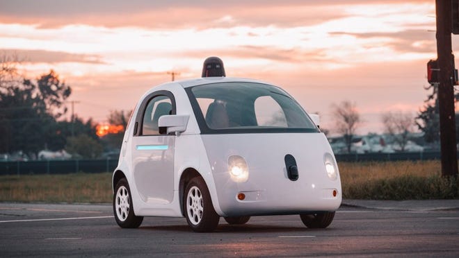 Google’s self-built prototype vehicle uses the same software and the same kinds of sensors as the Lexus hybrid self-driving vehicle that’s in Austin, but the prototype is limited to speeds of 25 mph and for the time being is only being tested in California.