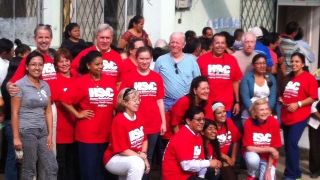 Medical mission trip members included, top row standing, Rev. Dr. Dwight Stevens, Dr. Sandy Carden, Julie Calder, Dr. Dale Smith, Dr. Luis Sarria, Dr. Karl Foose, Diana Malan, Osire Agramonte; middle row standing, Gabriella Malan, Dr. Pearl Burns, Zineda Gomez, Lilly Carden, Donna Mihura; and front row kneeling, Chris Crippen, Dr. Bacilio Malan, Juana Malan, Helen Ortiz and Rosemary Clemens. Photo by Rev. Dwight Stevens