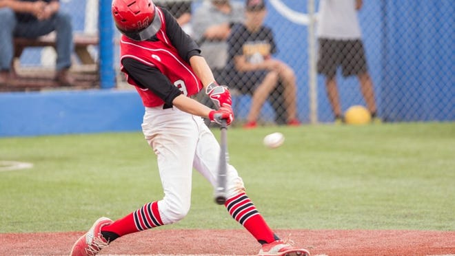 Designated hitter Asher Cook (9) had 2 RBI’s during the 4-3 win by Lake Travis over Stony Point in game 2 on Saturday, May 9th, 2015 at Georgetown High School to sweep the Tigers in the Bi-District Round of the Texas UIL 6A Baseball playoffs on Saturday, May 9th, 2015 at Georgetown High School. The Cavaliers face Klein Collins next week in the Area Round. PAUL BRICK FOR AUSTIN COMMUNITY NEWSPAPERS.