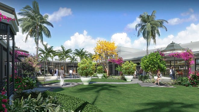 The Royal Poinciana Plaza plan includes a major boost in landscaping to increase shade and visual appeal, a change in traffic flow and the restoring architectural elements lost over the years