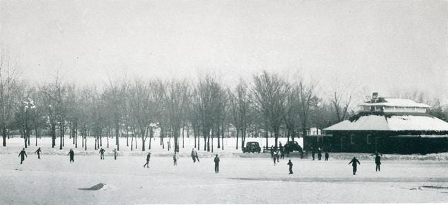 Skating in Taylor Park was a popular winter sport for many years. PHOTO PROVIDED.
