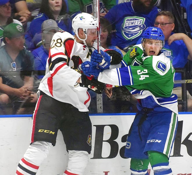 The Utica Comets and Binghamton Senators have been rivals the last three seasons. The Ottawa Senators announced Monday that they plan to move their AHL affiliate from Binghamton and put the team in Belleville, Ontario, beginning in the 2017-18 season. OBSERVER-DISPATCH FILE PHOTO