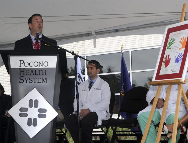 Jeff Snyder, CEO of Pocono Heath Systems/Pocono Medical Center speaks during the grand re-opening of the Mattioli Emergency Center at Pocono Medical Center on Thursday, September 29, 2016.