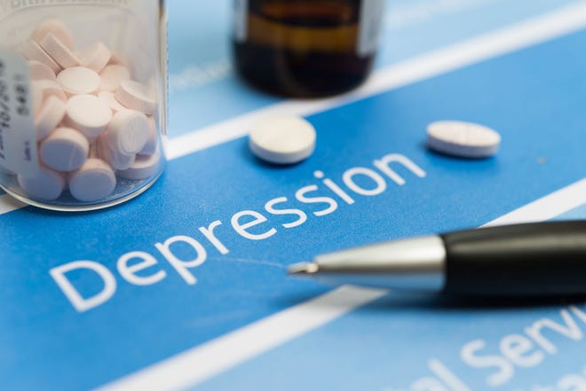 Depression related documents and drugs. FOTOLIA