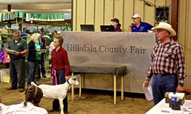 Alyssa Philips auctions off her goat. The goat sold for $425. ANDREW KING PHOTO