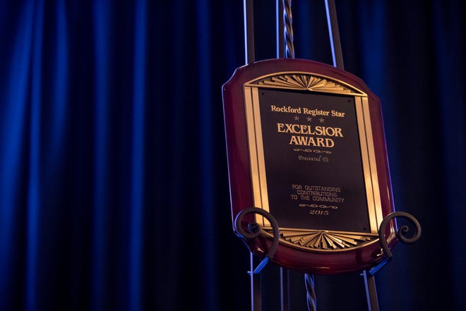 The Excelsior Award plaque on Dec. 3, 2015, during the Rockford Register Star's Excalibur & Excelsior Awards at The Raddison Hotel & Conference Center in Rockford. RRSTAR.COM FILE PHOTO