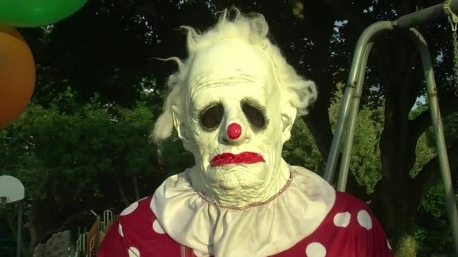 Wrinkles the Clown is reportedly paid by some Southwest Florida parents to scare their misbehaving children. The clown became an internet sensation after a video surfaced of him climbing out from underneath a sleeping girl's bed in Sarasota while she slept. PHOTO COURTESY OF WBBH-TV.
