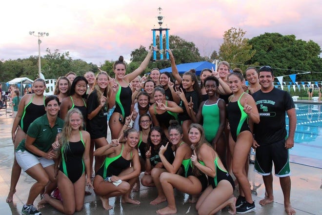The Lakewood Ranch High girls swim team defended its title at the Manatee County Championships held at G.T. Bray Park. COURTESY PHOTO