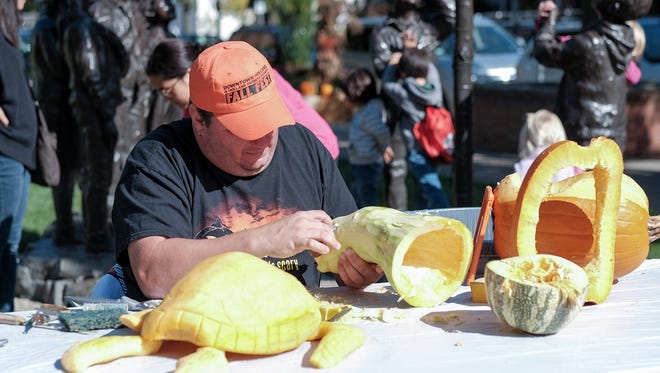 Food Network personality Danny Kissel is at work carving pumpkins. Contributed