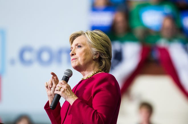 On Friday, the group WikiLeaks released thousands of emails from one of Clinton's top campaign officials, including a portion of a speech given to bankers. 

 SEAN SIMMERS / PENNLIVE.COM VIA AP