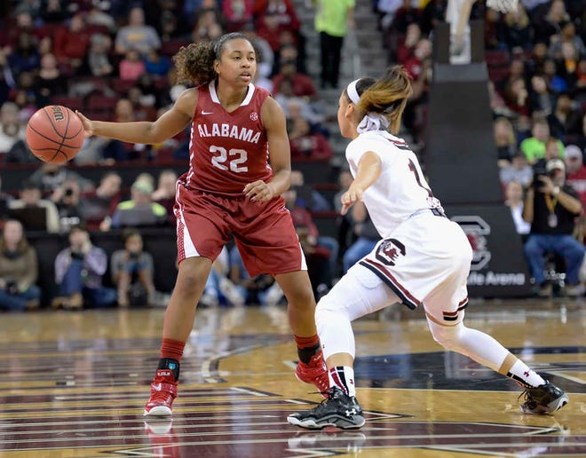 Kansas State guard Karlya Middlebrook, left, an Alabama graduate transfer, averaged 8.8 points, 4.2 rebounds and 2.7 assists per game during her time with the Crimson Tide.