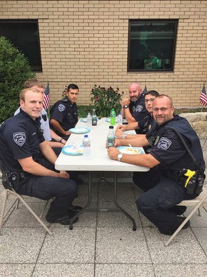Boone Police Department officers were treated to lunch Aug. 26 by employees of the two VisionBank locations in Boone.