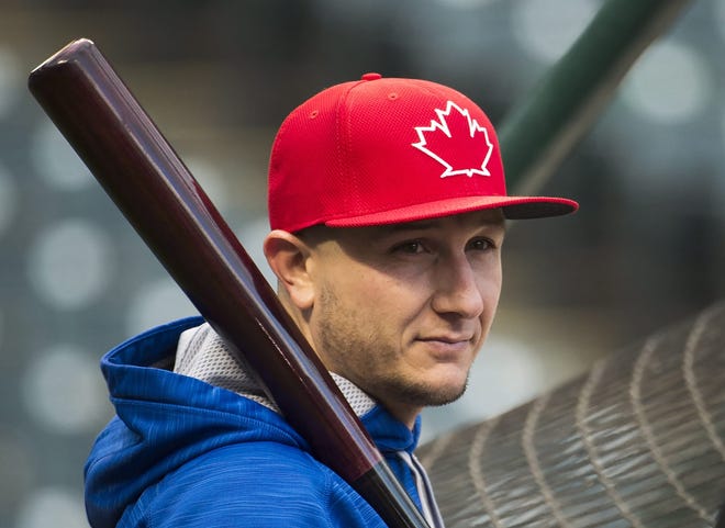 Toronto Blue Jays shortstop Troy Tulowitzki watches during batting practice Thursday in Cleveland. The Blue Jays are scheduled to face the Cleveland Indians in Game 1 of baseball's American League Championship Series on Friday. (Nathan Denette/The Canadian Press via AP)