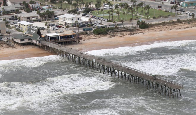 Flagler Beach pier is shorter by 150 to 200 feet after Hurricane Matthew passed last Friday. A preliminary damage assessment is underway to determine the extent of repairs necessary. NEWS-JOURNAL/DAVID TUCKER