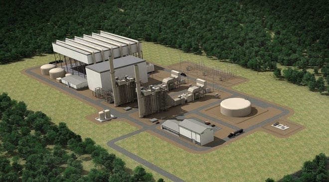 Rendering of proposed Burilllville power plant, Invenergy - Clear River Energy Center