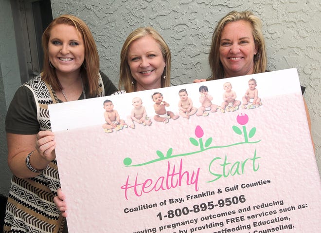 From left, Maryann Roberts, Melanie Jones and Sharon Owens are seen at Healthy Start in Panama City on Friday. ANDREW WARDLOW/The News Herald
