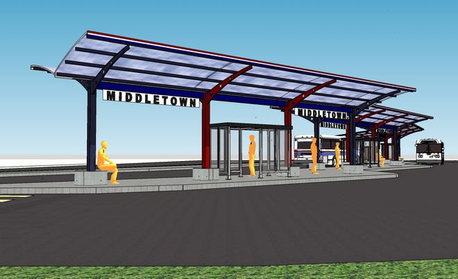 A rendering of the new Middletown bus terminal. PHOTO PROVIDED