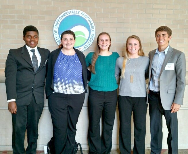 Members of the Hillsdale High School BPA chapter recently traveled to the 45th annual Business Professionals of America Fall Leadership Conference. Students pictured include, juniors, Moses Jenkins and Elayna Masters, seniors Emma Shreffler and Janel Kast, and junior Anders Moore. COURTESY PHOTO
