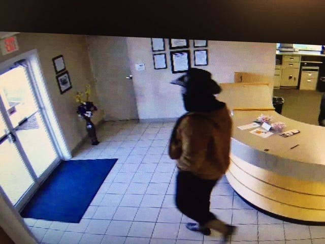 Police are seeking this man in the armed robbery of PeoplesSouth bank in Callaway on Wednesday afternoon. BAY COUNTY SHERIFF'S OFFICE