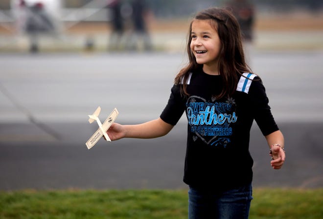 Katelyn Wright plays with planes while visiting the Shelby-Cleveland County Regional Airport´s Fly-In and Open House in 2015. This year's fly-in will be from 10 a.m. to 2 p.m Saturday. Brittany Randolph/The Star