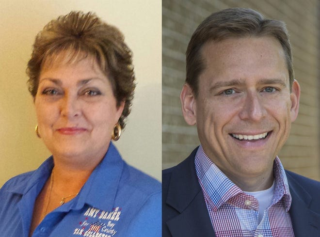 Amy Baker and Chuck Perdue both seek the tax collector's seat.