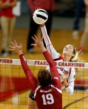Lauren Douglass and the Texas Tech volleyball team hosts No. 6 Kansas on Wednesday at United Supermarkets Arena.
