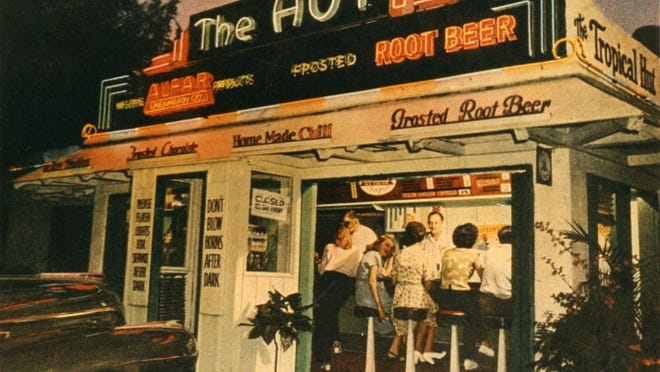 The Hut — West Palm's hangout to beat all hangouts — was so all-American that Saturday Evening Post featured it (and this photo) in its June 22,1946, issue.