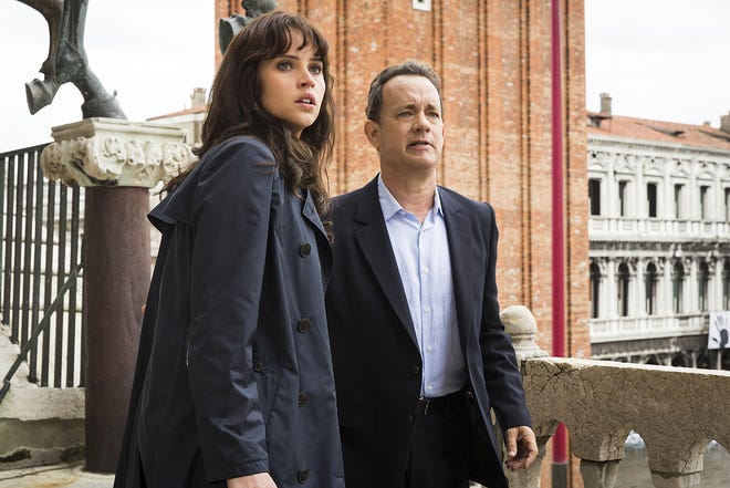 Sienna (Felicity Jones) and Langdon (Tom Hanks) on the balcony of St. Marks Basilica in "Inferno," based on the Dan Brown bestseller.

Sony Pictures