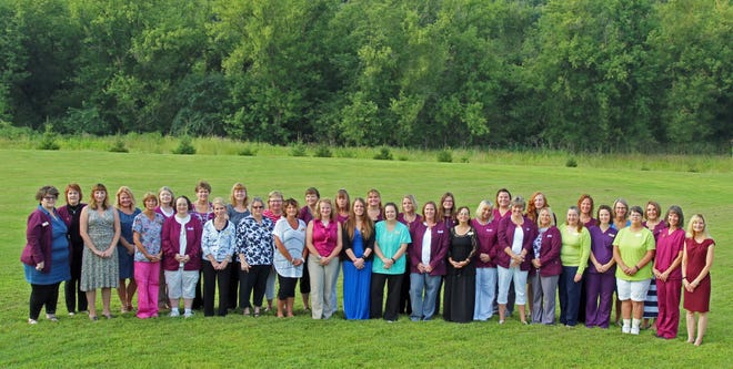 Employees celebrated Serenity Hospice & Home’s recent national accreditation by The Joint Commission. Pictured, from left, back row, are Beverly Linzemann, Angie Theisen, Diane Hawkins, Cheryl Newcomer, Kathy Groenhagen, Peggy Richard, Jackie Donaldson, Jennifer Bemis, Brenda Bieber, Tiffany Weems, Courtney Meador, Marcia Fry, Jennifer Wallace, Dawn Vanderkolk, Ann Richardson, Dr. Juliette Kalweit and Valerie Rowland; front, Patricia Pulgarin, Minnette Scott, Sandra Mellott, Peggy Berry, Nancy Tracy, Denise Watts, Cathy Warren, Amanda Anderson, Tracy Merrick, April Foster, Destiny Levan, Margaret Clark, Jennifer Helfrich, Melissa Brooks, Susan Cahill, Rebecca Shoemaker, Colleen Miller, Margaret White and Lynette Knodle. PHOTO PROVIDED