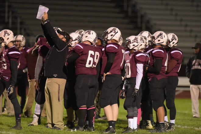 Abington warms up before their game against North Penn on Friday, Oct. 28, 2016, in Abington.