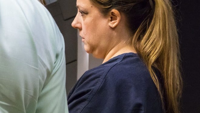 Kristen Meyer appears in court Friday, September 30, 2016, charged with murder, aggravated child abuse and animal abuse. (Lannis Waters / The Palm Beach Post)