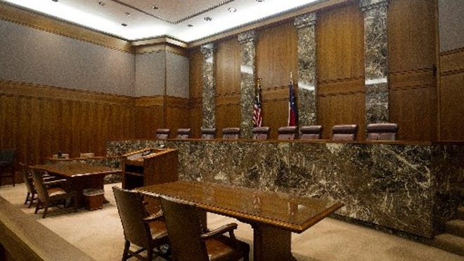 The Austin courtroom of the Texas Court of Criminal Appeals.