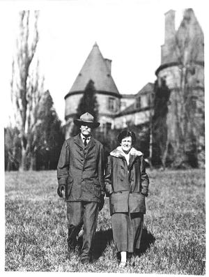 Gifford and Cornelia Pinchot stroll on the lawn of their Grey Towers home in the 1940s. PHOTO PROVIDED