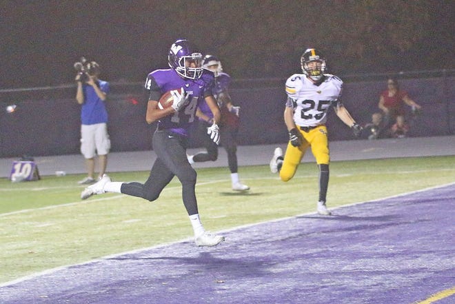Waukee's Tyrese Moore running into the end zone for a touchdown during the game against Southeast Polk last Friday, Oct. 29.