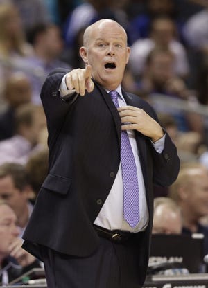 Charlotte Hornets head coach Steve Clifford directs his team against the Philadelphia 76ers in the first half of an NBA basketball game in Charlotte, N.C., Wednesday, Nov. 2, 2016. (AP Photo/Chuck Burton)