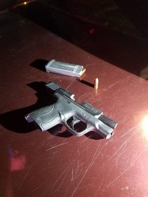 Leesburg police siezed a gun during a traffic stop Monday night, some time after shots were fired near Leesburg High School. Detectives are trying to determine if it can be linked to shooting incidents from either Sunday or Monday. LEESBURG POLICE DEPARTMENT / SUBMITTED