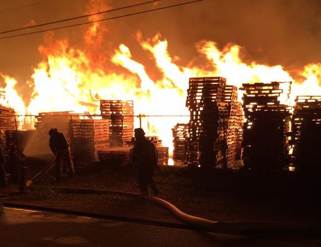 A pallet business in Statham was destroyed by an early morning fire. Contributed photo