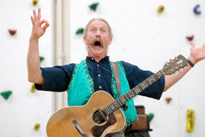 Children’s entertainer Tom Pease will appear at 2:30 p.m. Saturday at the Burlington Public Library. Admission is free.