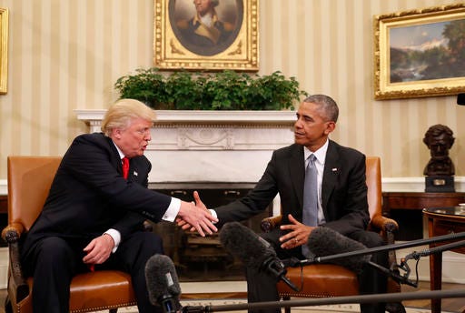 President-elect Donald Trump and President Barack Obama meet at the White House on Thursday.