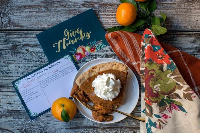 PHOTOS BY LIA GRIFFITH | Associated Press Printed recipe cards add a unique element to your Thanksgiving table and allow you to send guests home with a detailed family recipe when the celebration ends.