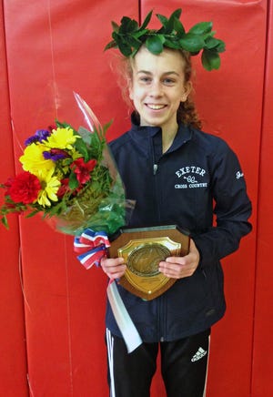 Exeter High School junior Jackie Gaughan won first place overall at the New England Cross Country Championships Saturday in North Scituate, R.I. Courtesy Photo