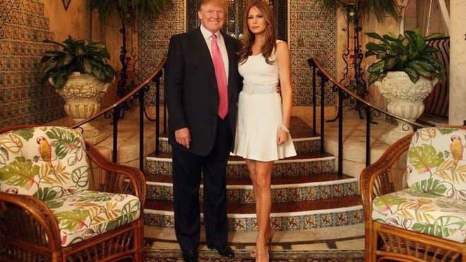 Donald and Melania Trump in their favorite spot at Mar a Lago. (Damon Higgins/The Palm Beach Post 2011)