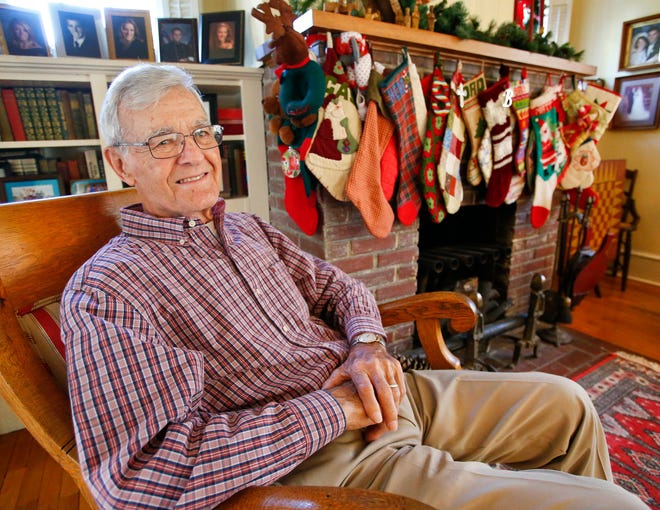 Retired coach and teacher Lew Llewellyn owns the home built in 1923 in Lawrence by basketball inventor James Naismith and his oldest son. Llewellyn is decorating the home and will be opening its doors to the public during the 12th Annual Holiday Homes Tour, a fundraiser for Health Care Access in Lawrence.