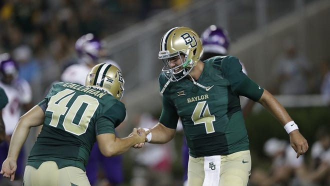 Zach Smith (4) will start at quarterback for Baylor on Saturday when the Bears host Kansas State. Starting QB Seth Russell reportedly had surgery on his injured ankle Monday, an injury he sustained last week against Oklahoma. CREDIT: Ronald Martinez/Getty Images