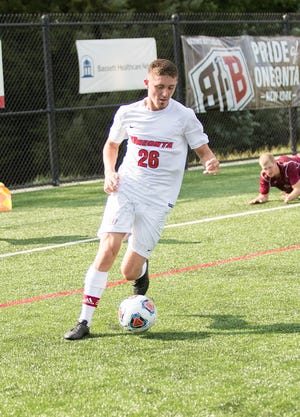 Newburgh Free Academy graduate Zachary Southworth felt his grades slipping so he took off a season of soccer at SUNY Oneonta. Now he's on course to graduate and has helped the team in its pursuit of a berth to the NCAA Division III final four. PHOTO PROVIDED