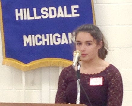 Kaitlin Seager, is a student at Reading High School. She was honored as the Hillsdale Kiwanis student of the month. COURTESY PHOTO