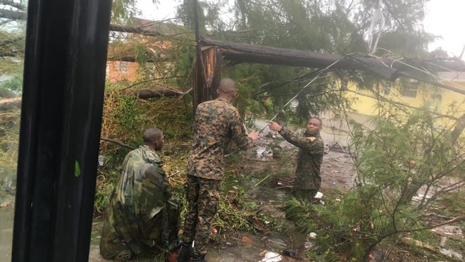 Hurricane Matthew took down utility lines throughout The Bahamas.
