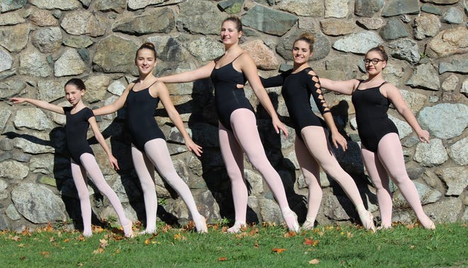Twelve Saugus residents will perform in "The Nutcracker" Dec. 2 to 4. Pictured from left are Samantha Murray, Nicole Rourke, Jenna Rusconi, Gianna Filaretos and Jocelyn McCarrier, all of Saugus. Missing from the photo are Saugus residents Samantha Martin, Alyssa Milton, Lauren Payne, Ana Beatriz Silva, Maria Clara Silva, Lacey Warner and Molly Warner. Courtesy Photo / Kim Gibbs