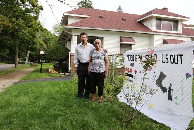 —AP photo

Rufus McWilliams, 61, and Mosetta Jackson, 81, stand on Concord St. together in front of Jackson’s home of more than 60 years in Detroit. They are adamantly opposed to the existence of the hazardous waste facility that is a few blocks from their home.